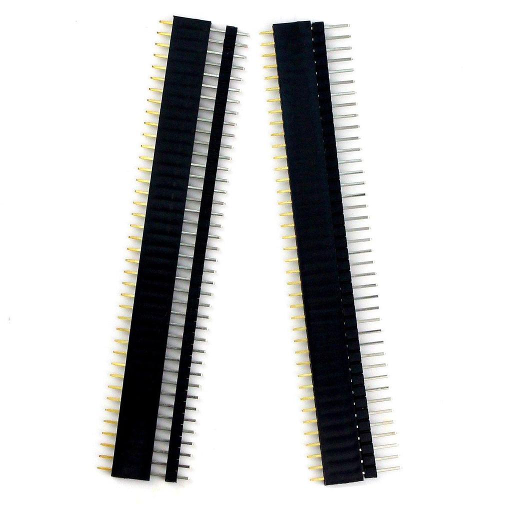 40 Pin 1x40 Single Row Male and Female 2.54 Breakable Pin Header PCB JST Connector Strip for Arduino Black