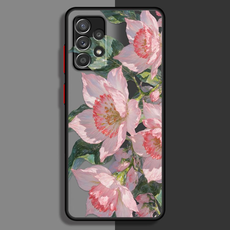 Phone Cover Case for Samsung Galaxy A54 A56 A55 A73 A33 A34 A36 A16 A15 A52S A72 A14 A23 A35 A17 A52 A53 Creative Flower Art
