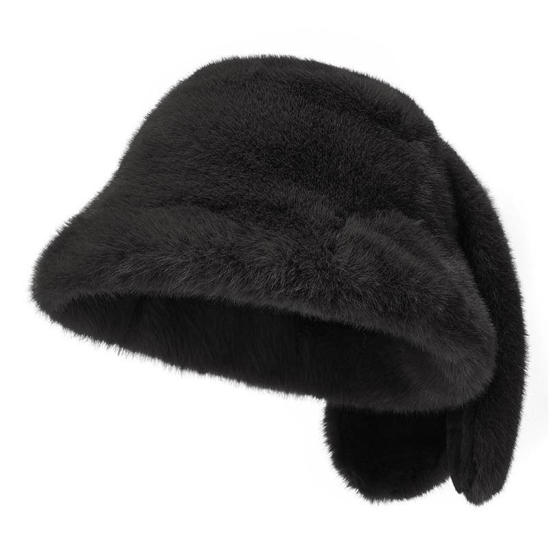 Winter Fisherman Hat Big Rabbit Ears Outdoor Cold-Proof Velvet Thick Ear Protection Basin Cap