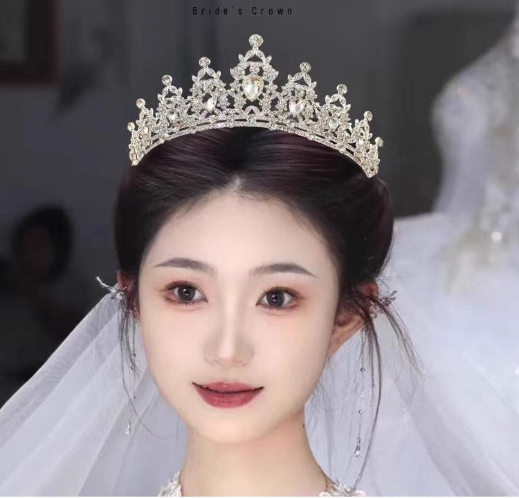 European & Asian Alloy Bridal Crown Rhinestone Headband Wedding Headdress
