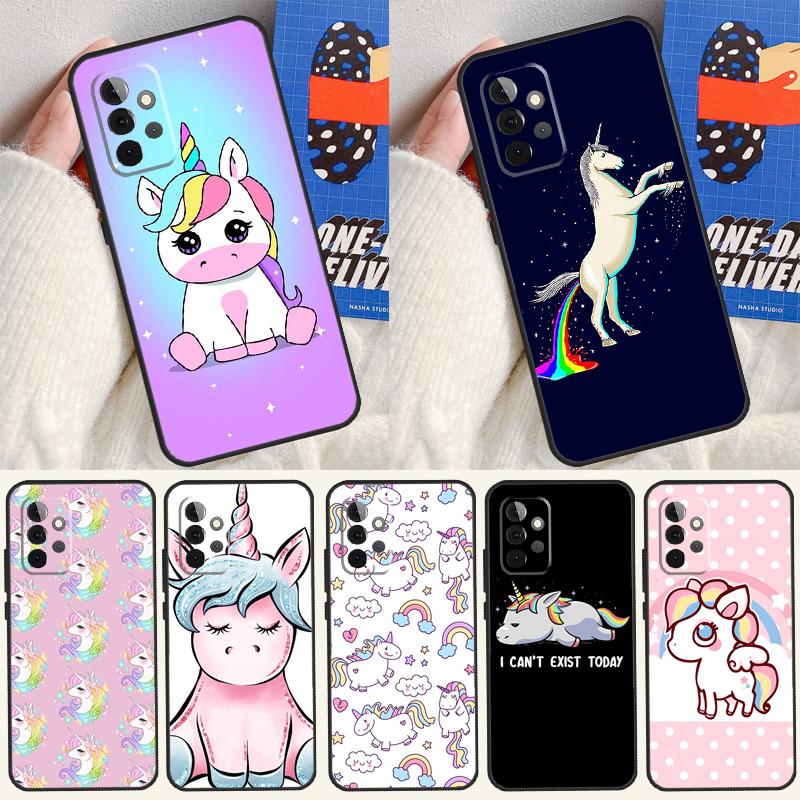 Süßes Regenbogen-Einhorn Für Samsung Galaxy A22 A32 A52 A54 A34 A14 A55 A35 A15 A53 A33 A13 A05 A06 A16 Handyhülle