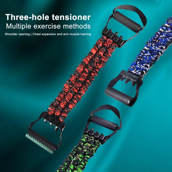 Adjustable Resistance Band with Detachable 3-Tube Chest Expander Shoulder Stretcher Men Training Full Body Stretching Band with Handle