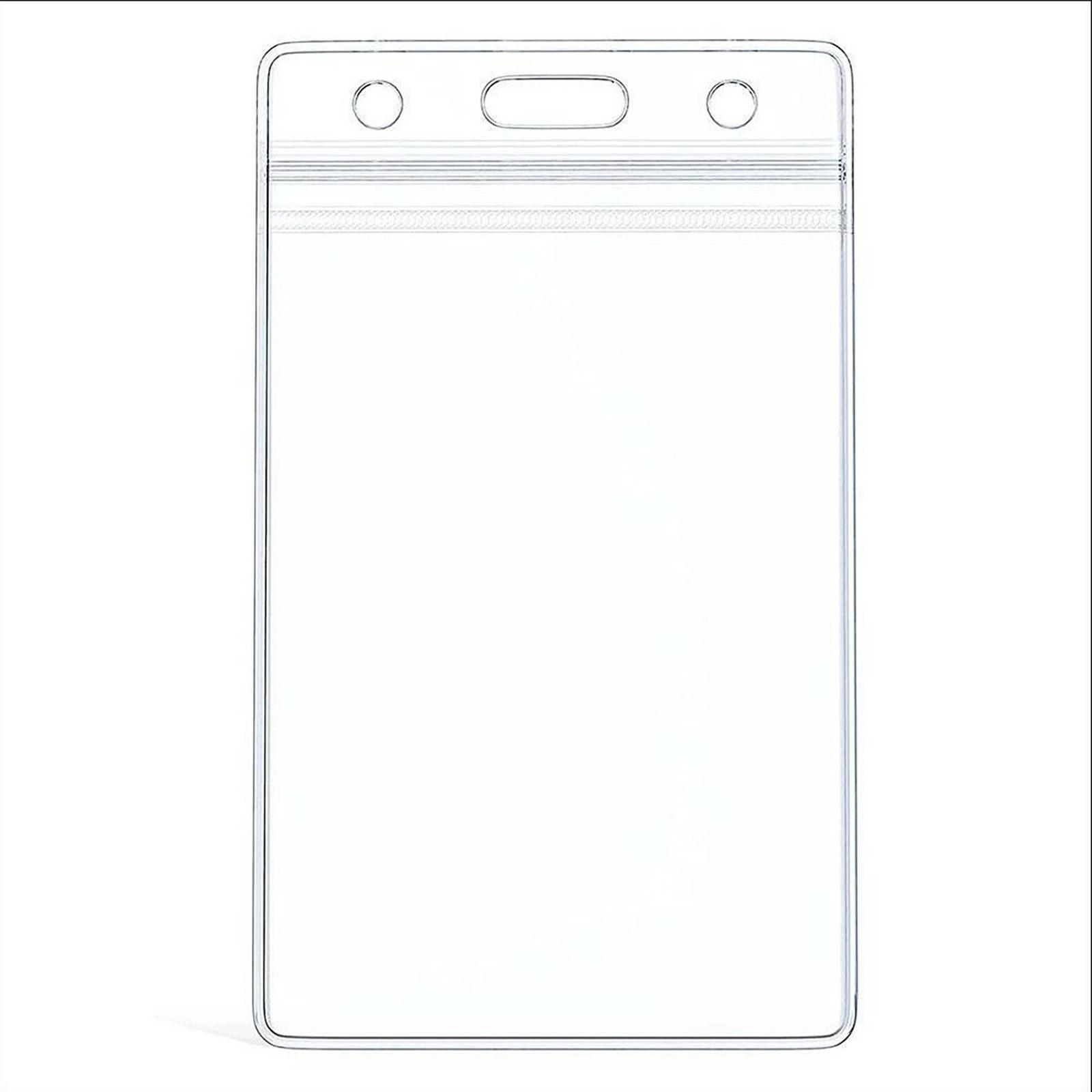 Transparent PVC Vertical Plastic Card Holder ID Card Holder Badge Gift One Size