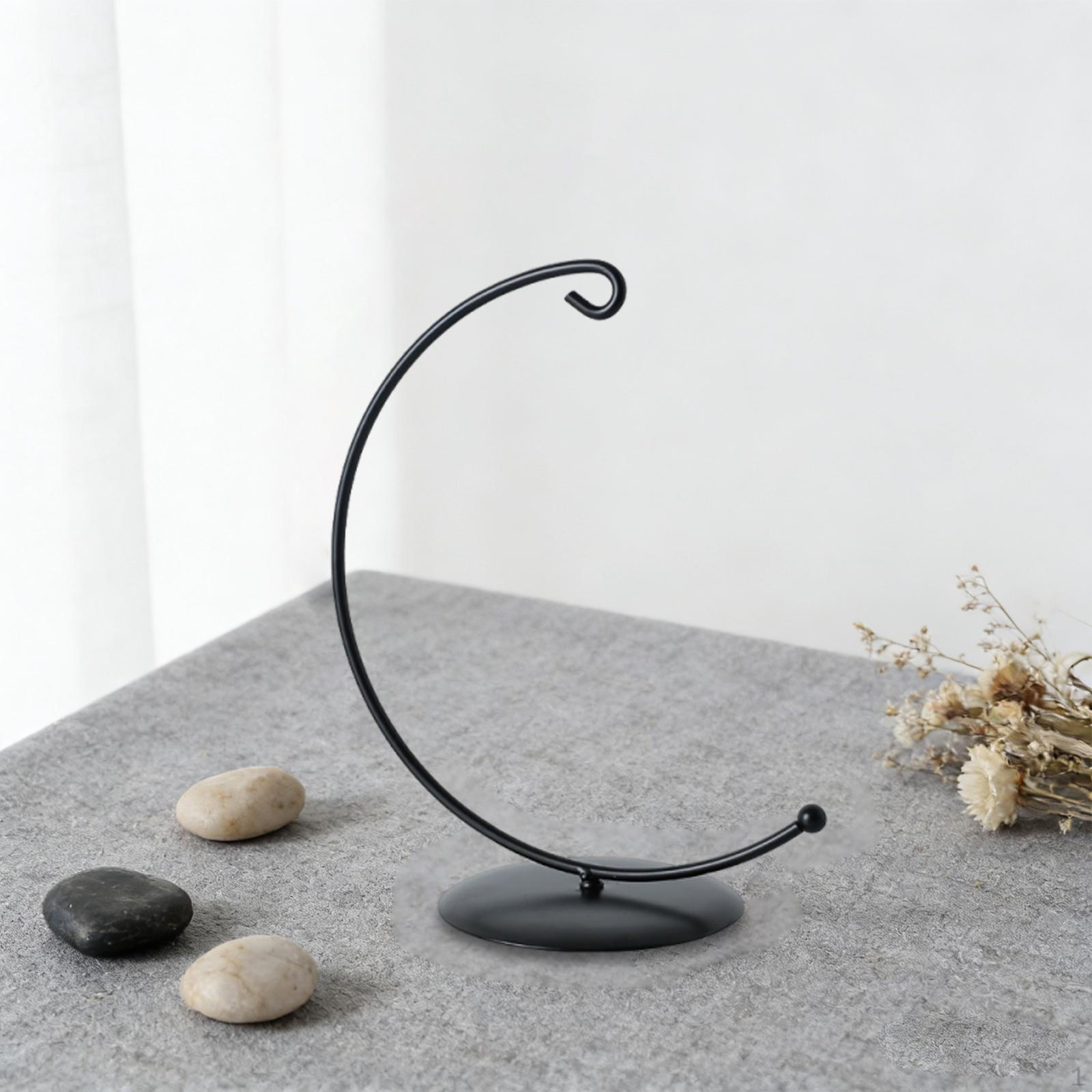 

Black Metal Wind Chime Stand with Hanging Ornament Holder, Decorative Plant Display Stand, Style A