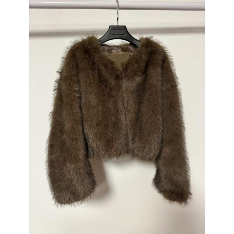 Autumn and Winter High Waist Short Coat Women's Versatile Round Neck Top