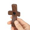 3Pcs Mini Wooden Crosses Encouragement Black Walnut Cross Praying Crucifixion Pockets Palm Crucifix Spiritual Companion Cross