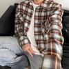 Men's Summer Long Sleeve Retro Plaid Shirt: Versatile, Trendy, and Loose-Fit