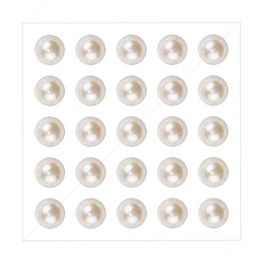 

3/4/5/6/8/12MM Flatback Pearl Stickers Self Adhesive Eyebrow Eyeshadow Decals Hair Face Makeup 10m-25pcs