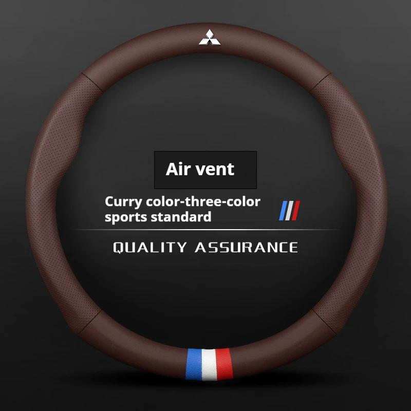 Car 3D Embossing Ventilate Steering Wheel Cover For Mitsubishi Outlander Pajero Asx Colt Lancer Evolution X L200 Triton RALLIART CK2