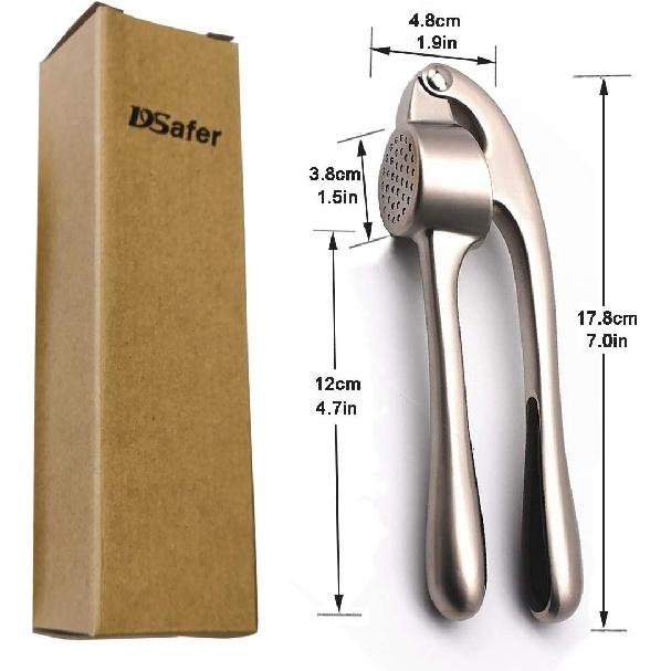 Garlic Press, Metal Garlic Crusher Mincer for Garlic & Nuts with Pearl Nickel Color, Professional Garlic Ginger Press Tool In Kitchen from DSafer,