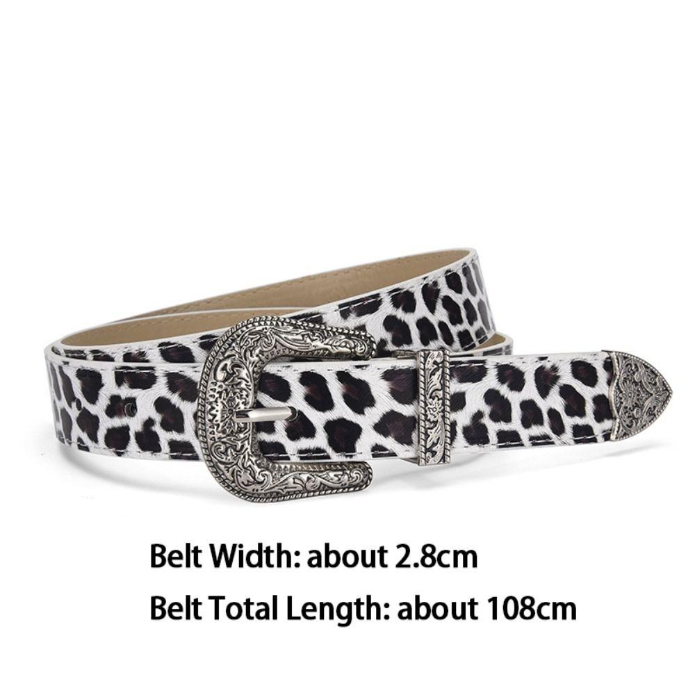 PU Leather Waist Strap Leopard Print Waist Belts Casual Waistband  Women