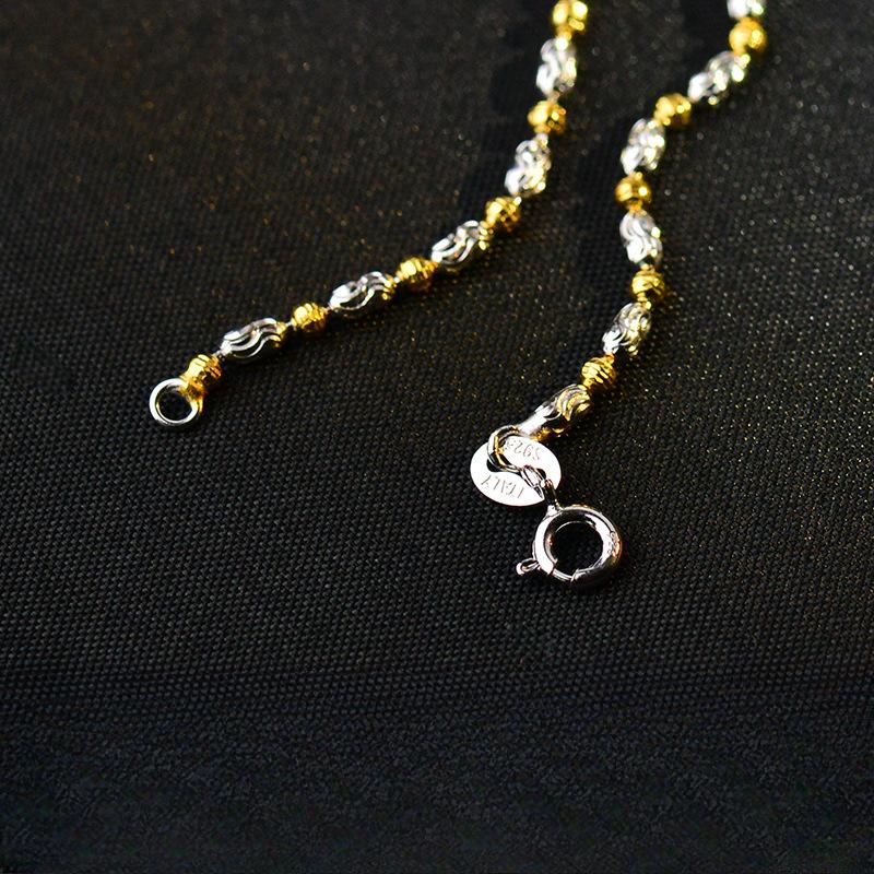 Car Carved Flower Rice Bead Bean Necklace Women's Collar Chain High Grade Light Luxury Neckchain Overlay