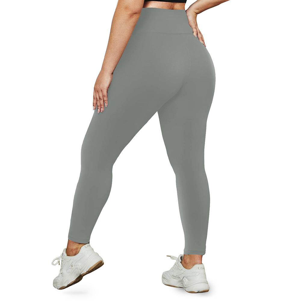 Leggings Übergröße Yogahose Fitnessfreundlich Hochtailliert Nacktgefühl Po-Hebend Laufen Sportleggings