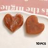 10Pcs DIY Jewelry Craft Beads Resin Heart Shape Cabochons Color Pattern Print Geometry Style for Handmade Bracelet Accessories