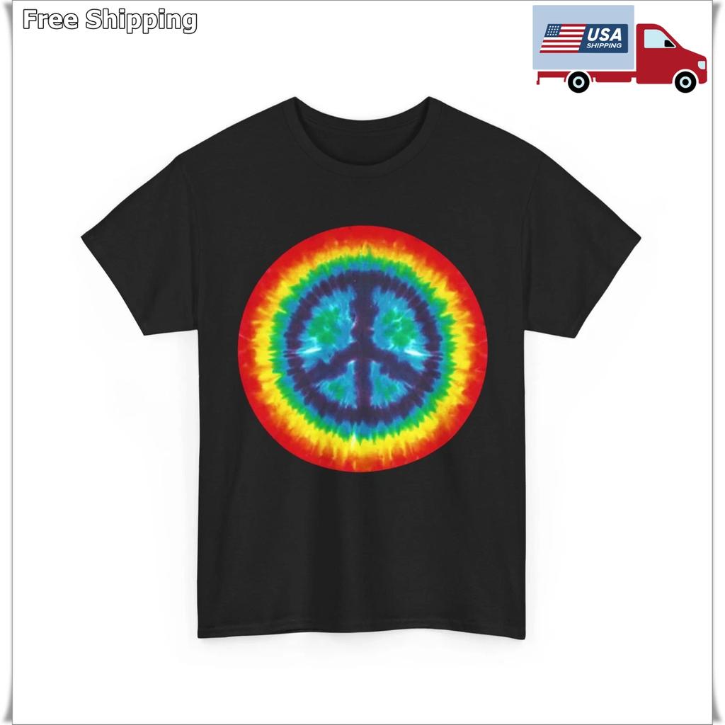 Peace Sign T-Shirt, Hippie 80's Colorful Peace Sign Lovers Women Men Shirt