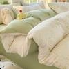 A Type Small Fresh Four-piece Set Ins Household Bed Sheet Quilt Cover Washed Cotton Double-layer Yarn Quilt Cover Bedding Three-piece Set
