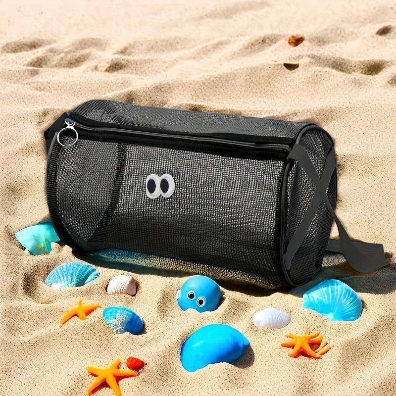 

Playful Two-Eyed Beach Wash Bag - Lightweight Leak-Proof Zipper Closure Adjustable Strap & Mesh Window Travel Toiletry Organizer чёрный