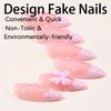 Wearable Nails Pink Nail Tips with Pearl Bow Nail Stickers Wearable Nails Nail Stickers Detachable Nail Tips