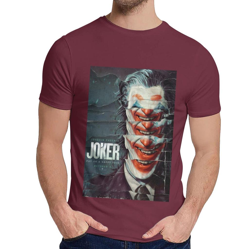 Męska Koszulka Z Okrągłym Dekoltem Joker Joaquin Phoenix Hip Hop Męska 100% Bawełny Homme Tee