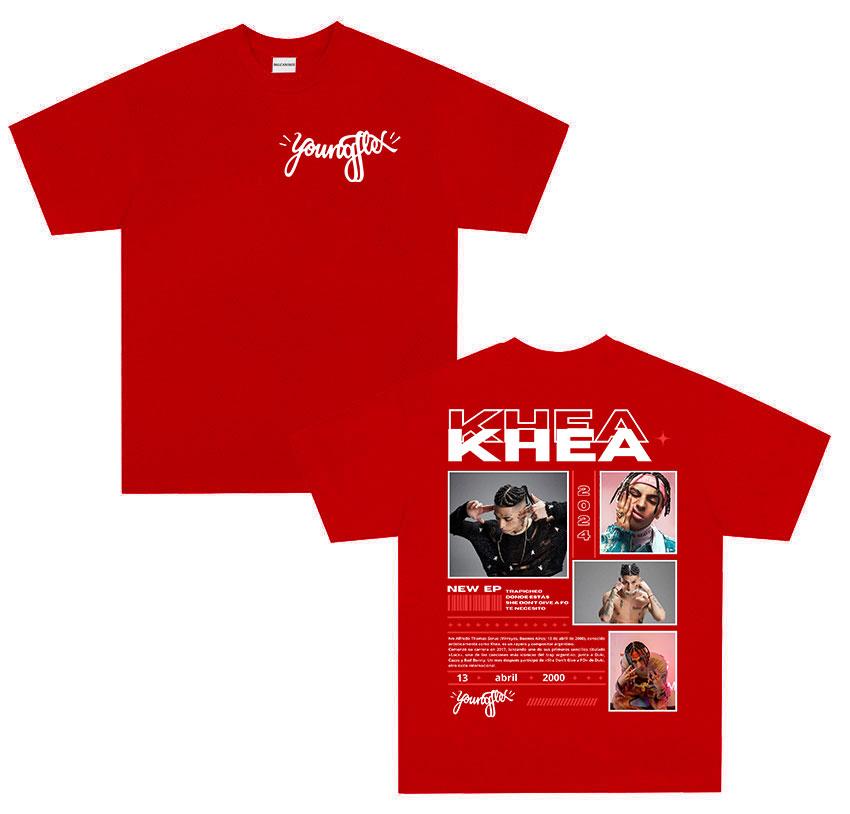 Rapper KHEA TOUR new album T Shirt Unisexs Women tide Vintage High Quality tshirt summer Casual 100 Cotton short sleeve tshirts S