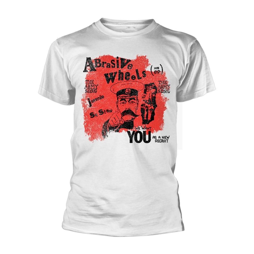 ABRASIVE WHEELS - ARMY SONG (WHITE) WHITE T-Shirt X-Large M