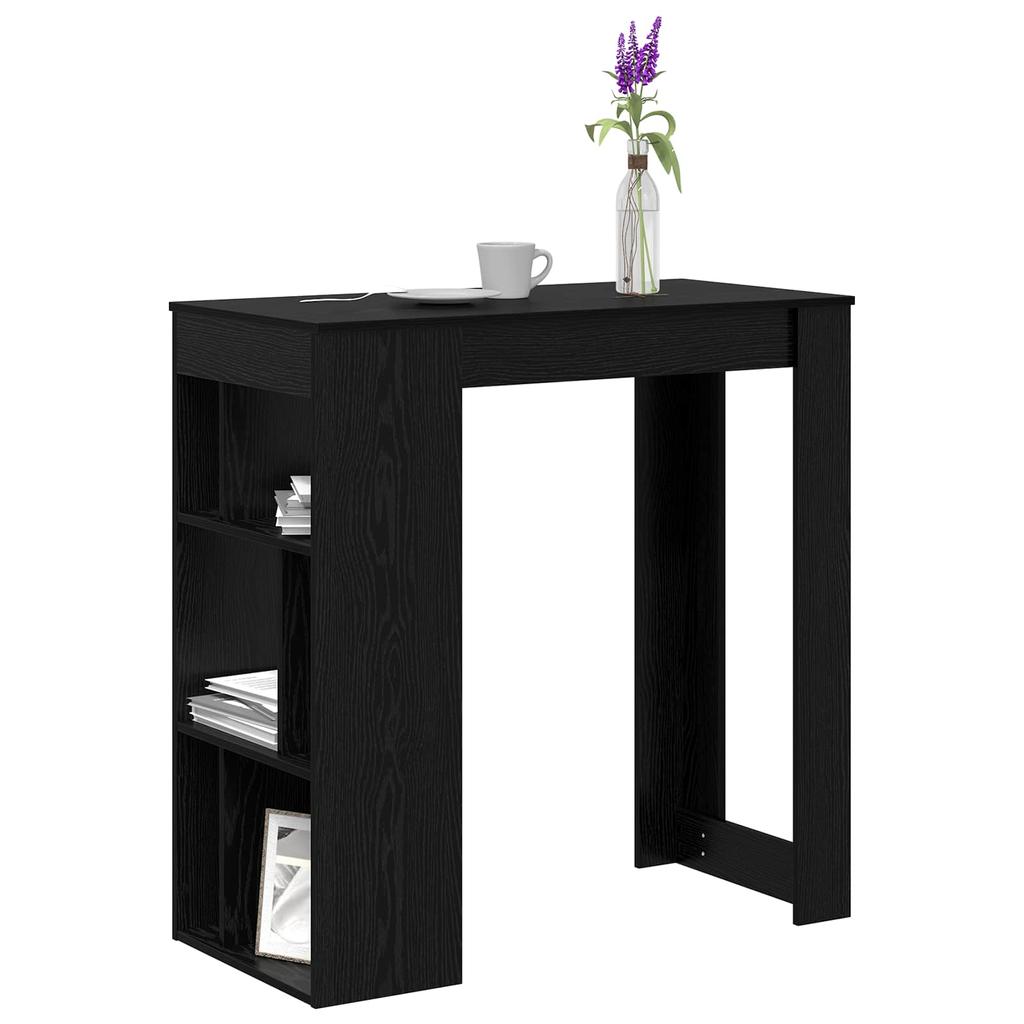 Bar Table Black Oak Look 102 x 50 x 103.5 cm Engineered Wood