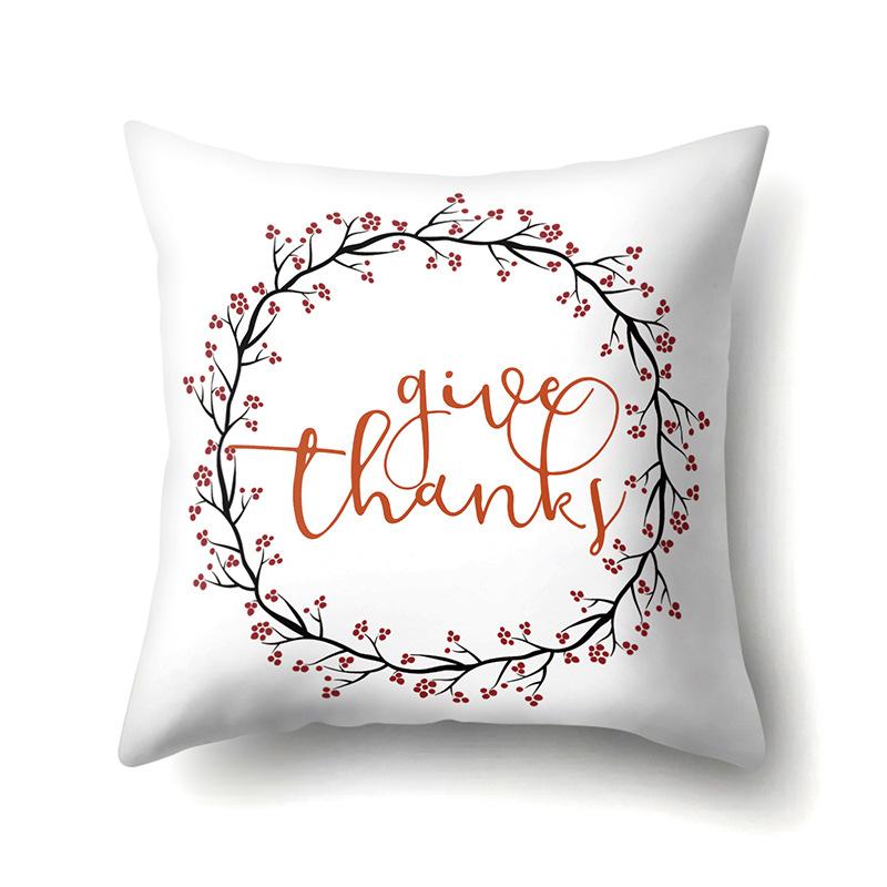 Thanksgiving Pillowcase Blessing Maple Leaf Pumpkin Sofa Cushion Cover Office Home Living Room Pillowcase