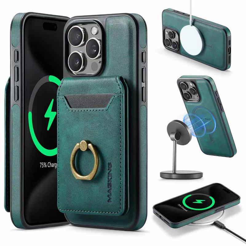 Detachable 2IN1 Real Magsafe Strong Magnetic Wireless Charging Wallet Case For iPhone 12 13 14 15 16 Pro Max Plus Cover