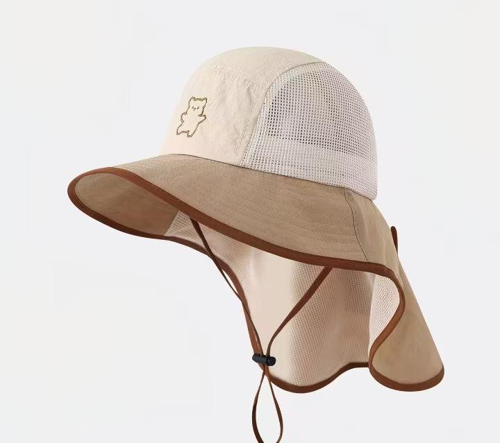 Kids' Wide Brim Sun Hat with Neck Protection and Breathable Mesh for Summer Outdoors