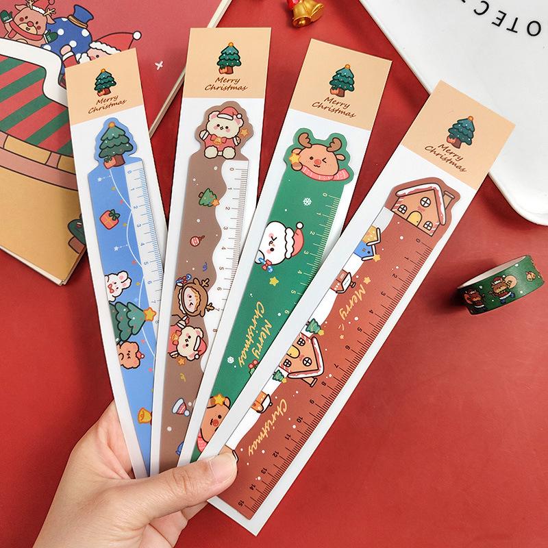 15cm Cute Reindeer Christmas Magnetic Ruler for Kids' Drawing and Learning