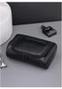 Men's PU Leather Handheld Cosmetic Bag: High-Capacity Waterproof Toiletry Travel Case