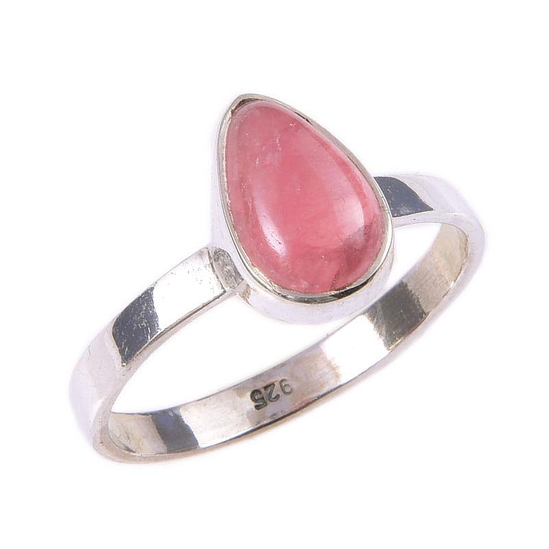 Natural Rhodochrosite Gemstone Handmade 925 Solid Sterling Silver Ring S.8 D5S75