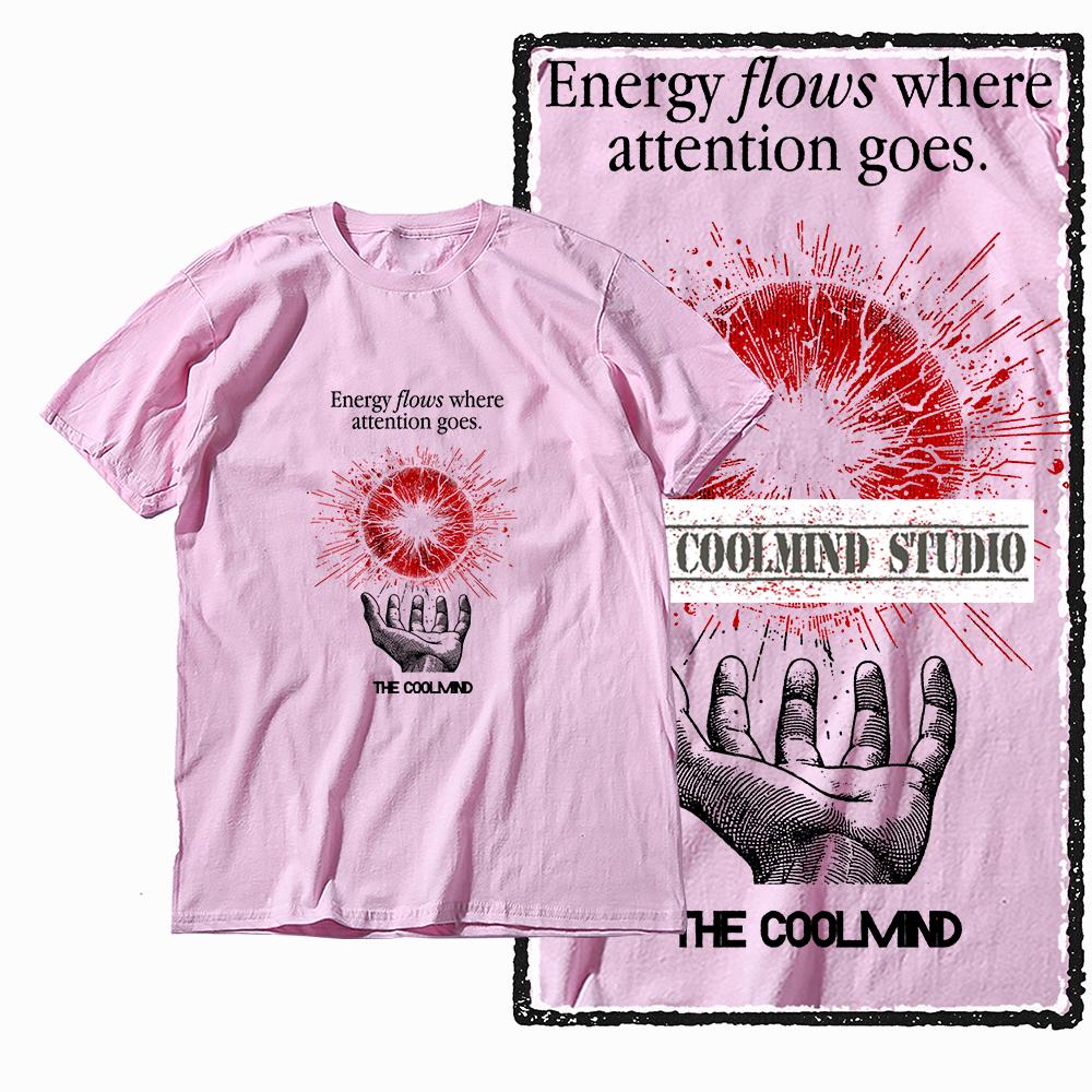 Coolmind X0075 Energy Focus Cosmic Focus Graphic Tee Cotton Exclusive Men Tshirt Streetwear T Shirt for Men Tee Shirt