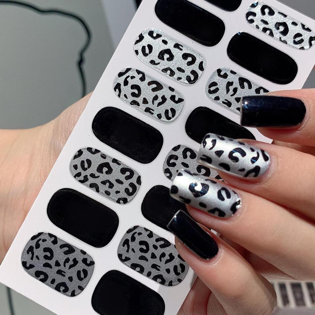 High-Quality Autumn/Winter Leopard & Zebra Print Nail Stickers LT184