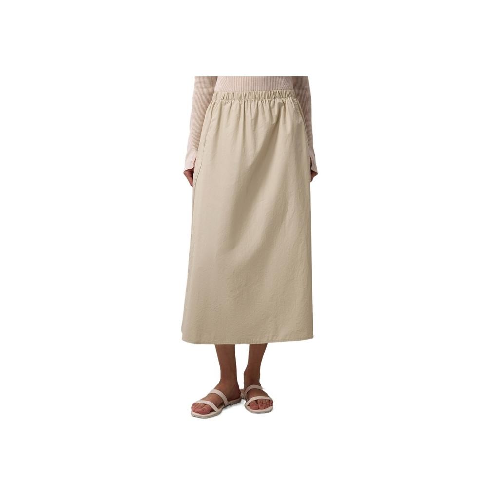 Calvin Klein Ss25 Cotton Twill Midi A-Line Casual Skirt Women skirts Khaki 44B666P