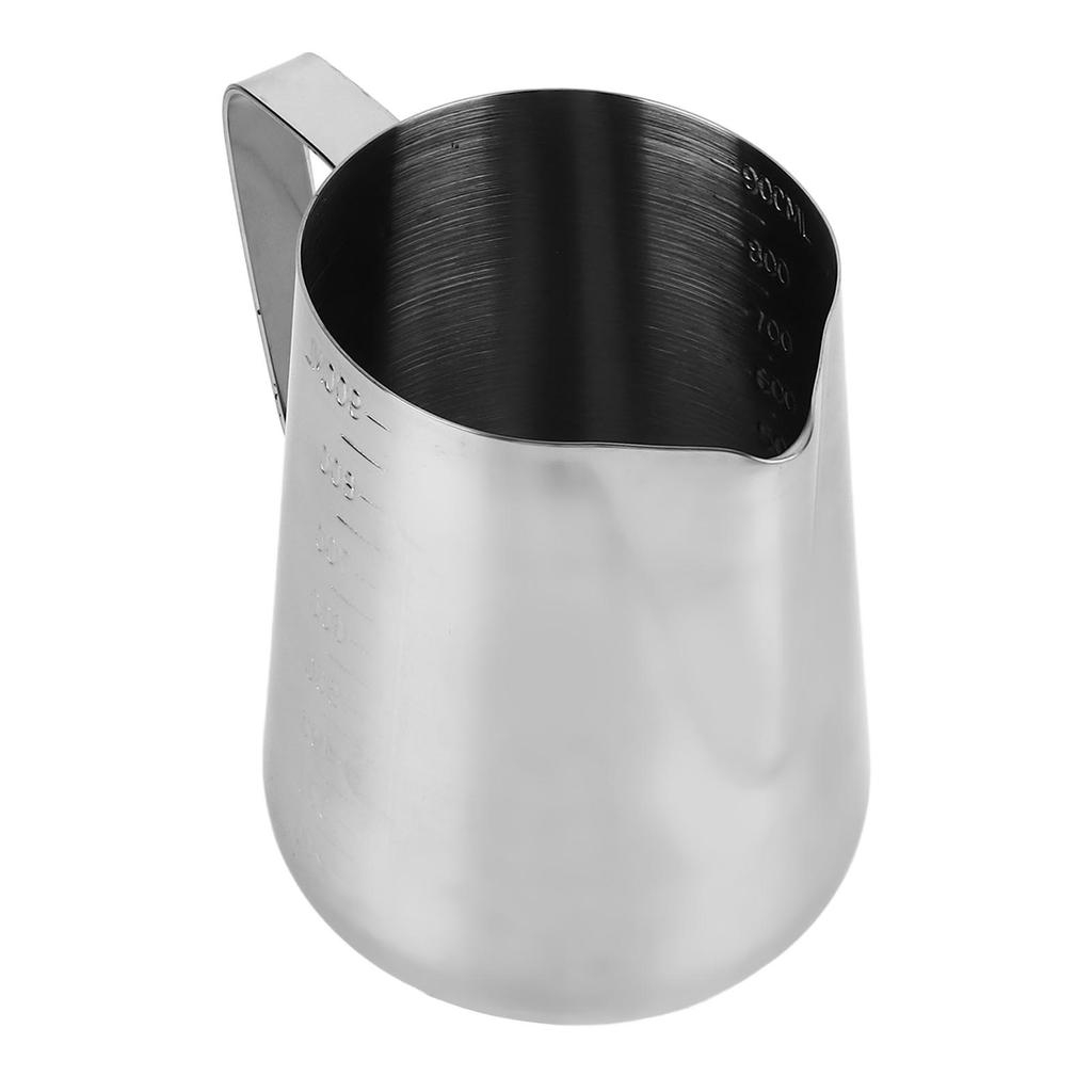 Milk Frothing Pitcher Stainless Steel Frother Jug Mixing Cup Pot with Scale for Coffee Drinks 900ml