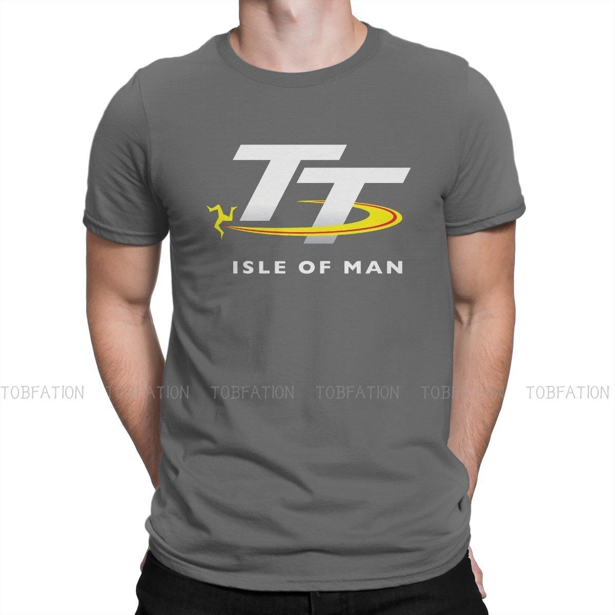 Comfortable season Isle Of Man TT Races Manx T-shirt voor Mannen Race 7 Humor Zomer T-shirt Nieuw Ontwerp Pluizig L donkergrijze kleur