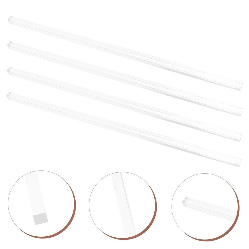 EXCEART Mahjong Pusher Set of 4, 15-inch Clear Crystal Pusher Sticks, Mahjong Table Ruler, Multifunctional Tabletop Game Tool with Smooth Edges, for H