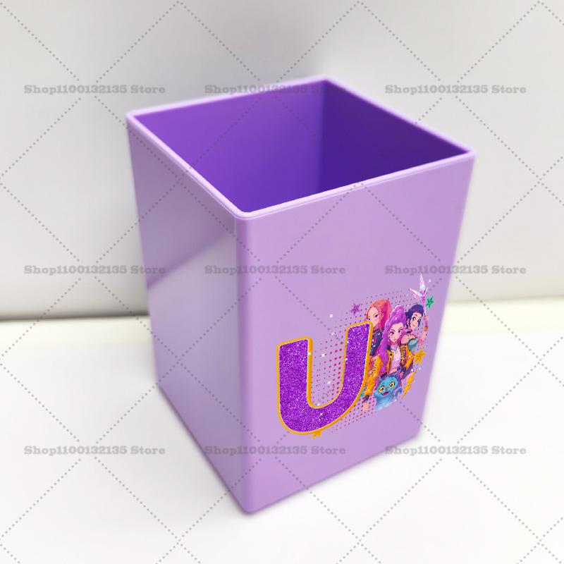 Kpop Demon Hunters Pen Holder Cartoon Anime Pattern Print Office Desk Accessories Boy Girl Stationery Pencil Organize Home Gift