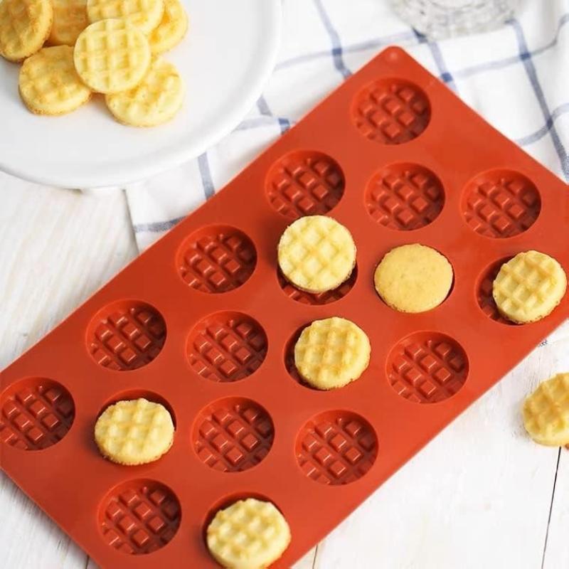 Silicone Waffle Mold Set Rectangle Heart Shaped Waffle Maker Baking Tray Pan Molds Accessories for DIY Cake Candy Chocolate