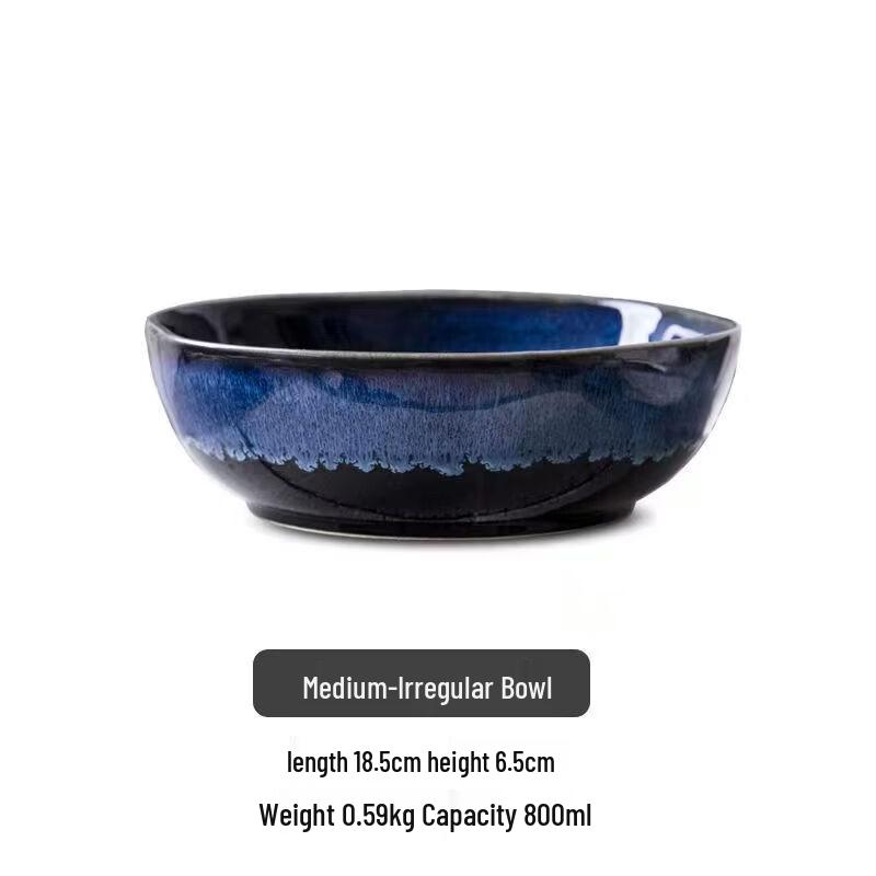 Abay Ceramic Kiln-Fired Glaze Salad Bowl Set