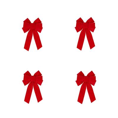 4PCS Red Bows Knot Christmas Decoration And Various Festive Decoration 19x31x5cm