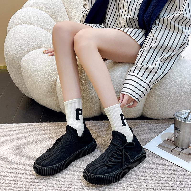 Of 2023 New Korean Version Lovers Flying Shoes Female Ins Student Casual Shoes Female Running Sports Shoes