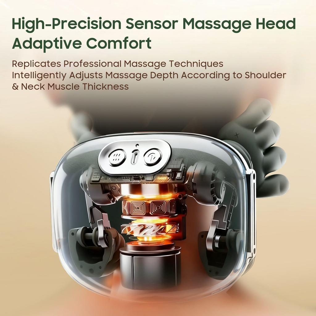 Bionic Neck Shoulder Massager Shiatsu Neck and Back Massager Cordless Deep Kneading Relaxation Tool Handheld or Strap Use