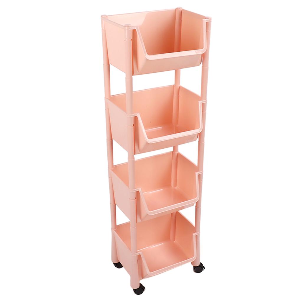 Compact Rolling Storage Organizer Large Capacity Mobile Utility Cart Movable Storage Book Shelf