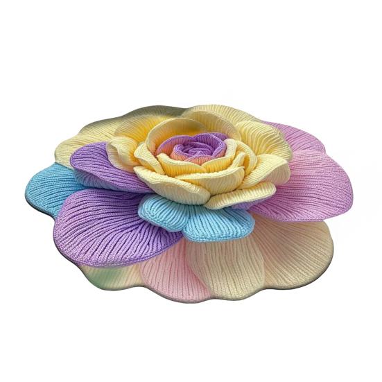 

3D Цветочный коврик для пола Реалистичный цветок Ковер для гостиной Нескользящий Впитывающий коврик для ванной Ковер для спальни Игровой комнаты Кухни 80cm фиолетовый