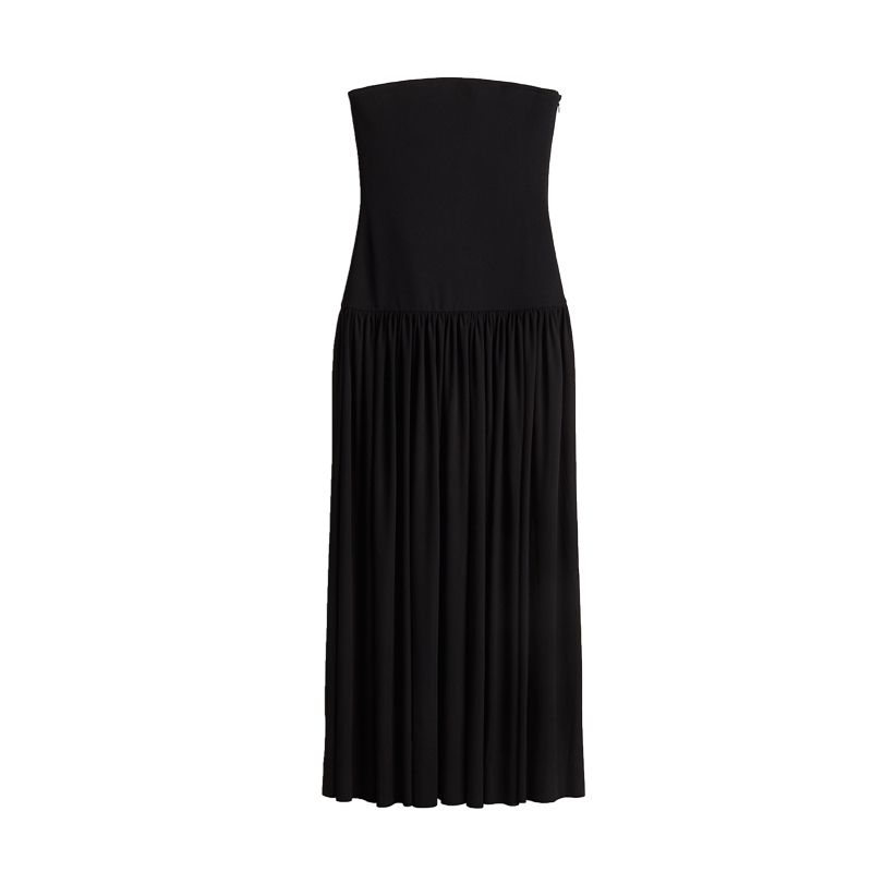 Spring New Women Clothes European and American Simple Style Tube Top Sleeveless Long Mini Dress 1239043