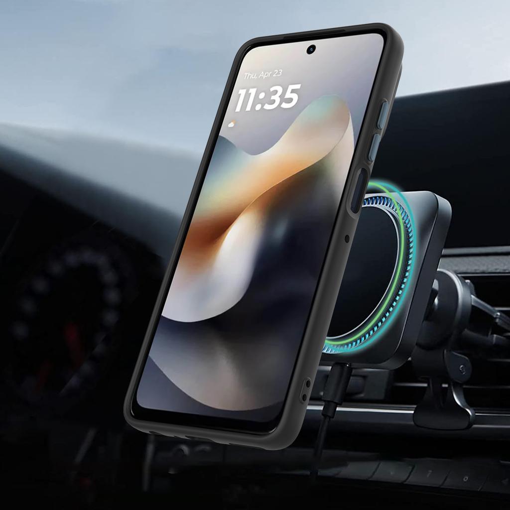 For Motorola Moto G100 Pro 5G/Moto G86 5G Magnetic Case Rotating Ring Kickstand TPU + PC Back Cover