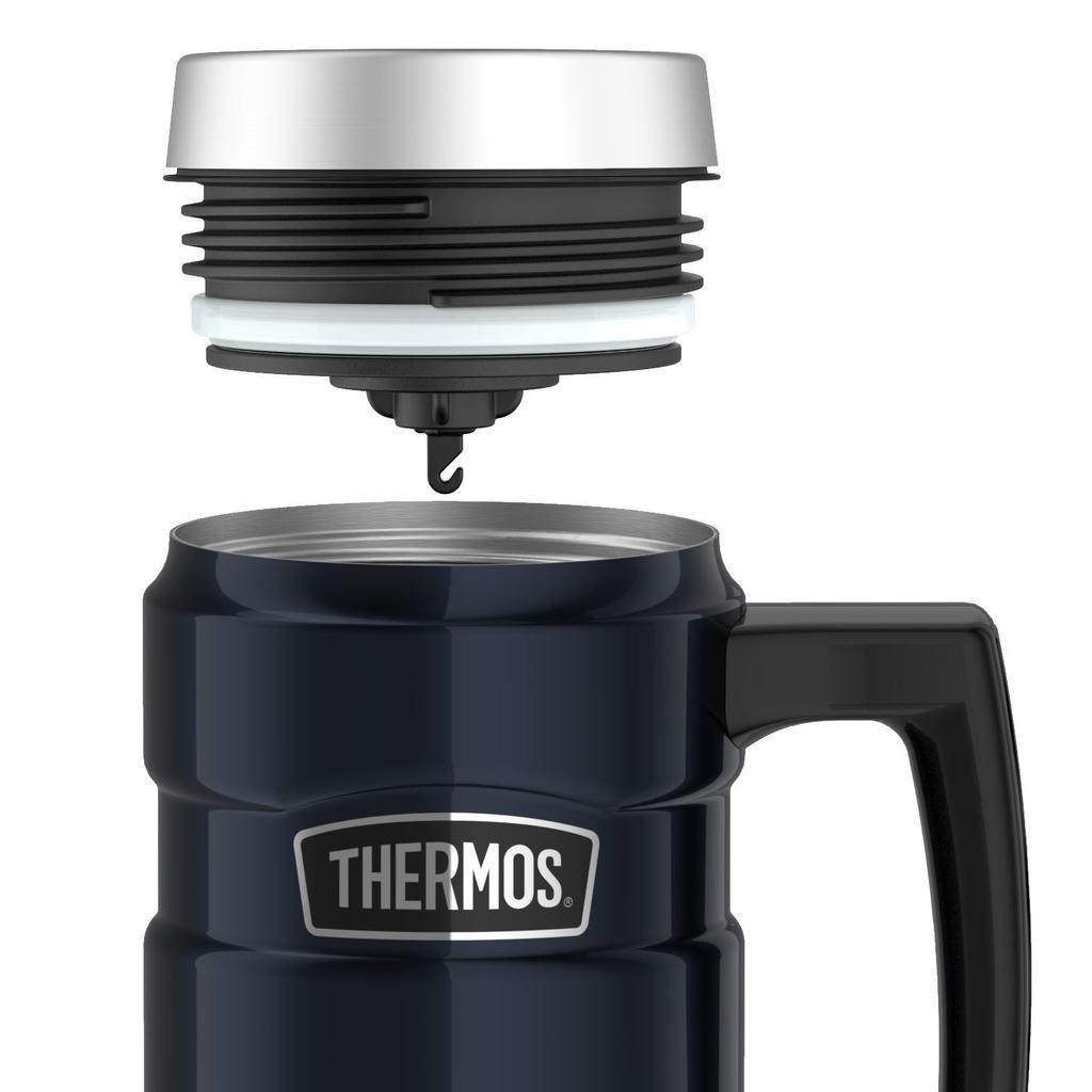 Thermos Stainless Steel King Travel Mug with Handle, 473ml, 16 oz, Blue (SK1000MBTRI4)