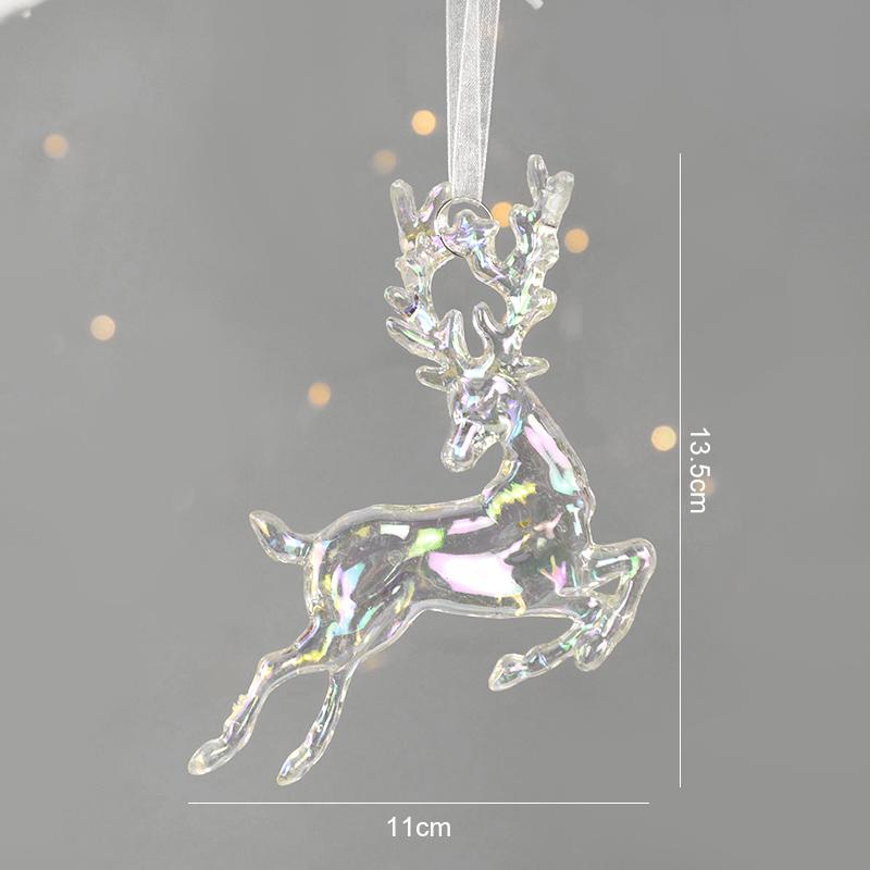 Acrylic Christmas Tree Hanging Ornaments Elk Angel Doll Bell Pendant 2024 Merry Christmas Decoration for Home Xmas New Year 2024